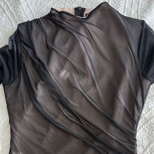 Zara Black Mesh bodysuit Sz L